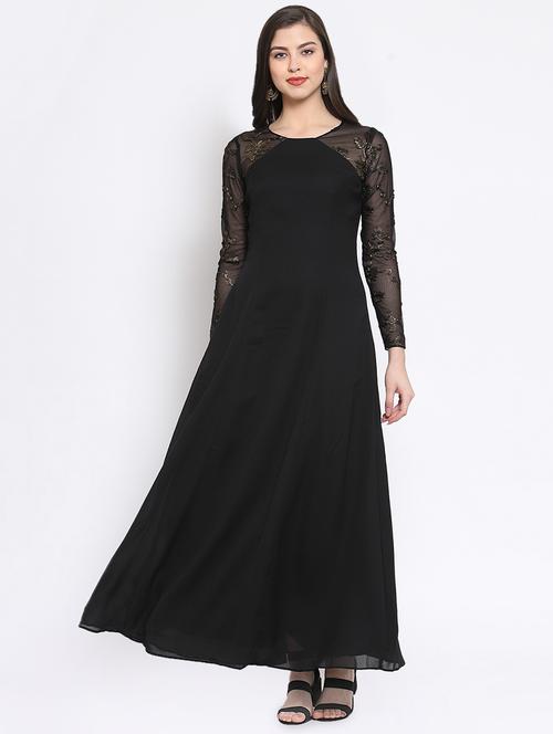 raglan sleeved embroidered maxi dress - 16677112 - Very Small Image - 1
