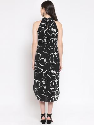 keyhole neck floral asymmetric dress - 16677128 - Standard Image - 3