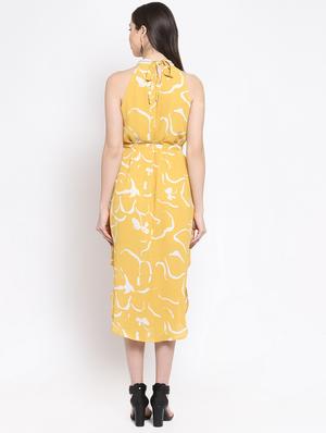 keyhole neck floral asymmetric dress - 16677129 - Standard Image - 3