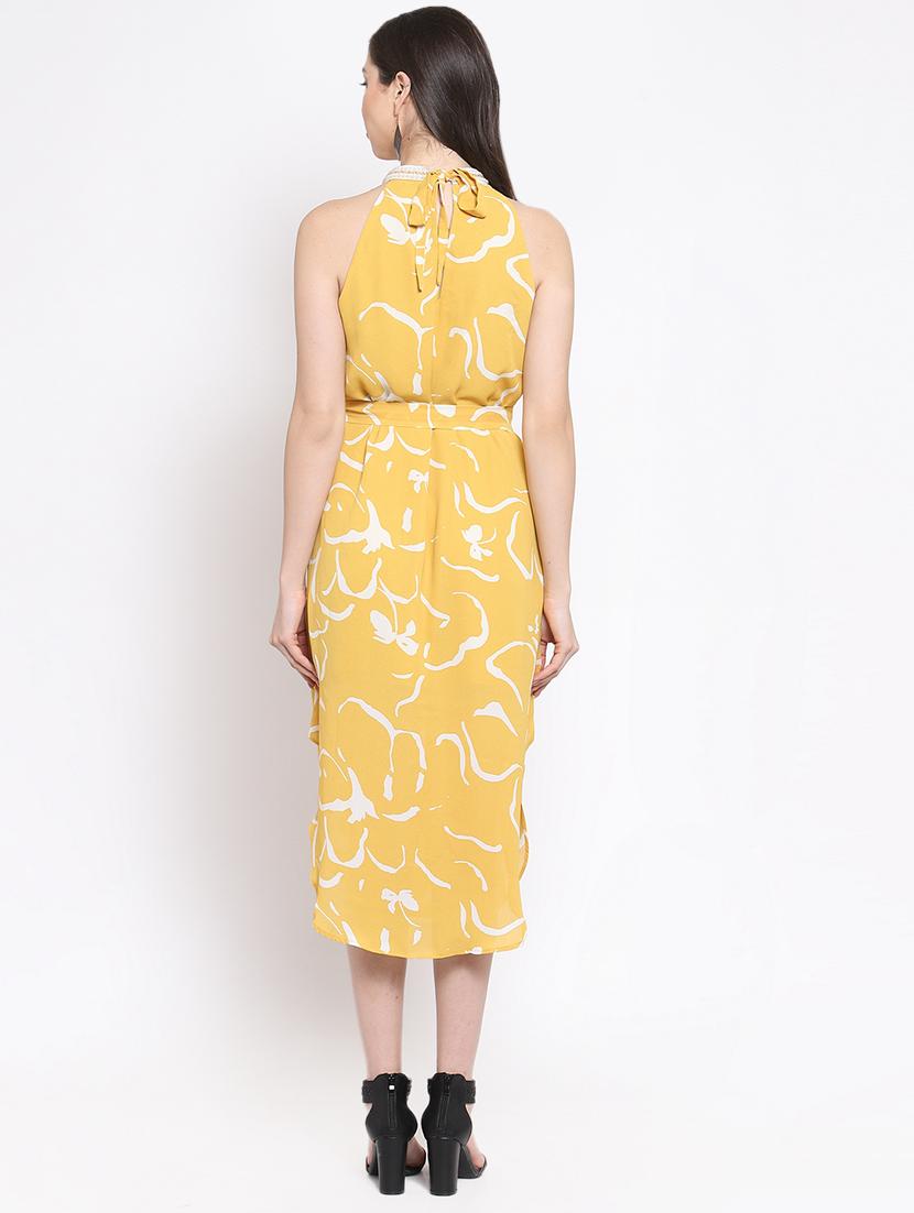 keyhole neck floral asymmetric dress - 16677129 - Zoom Image - 3