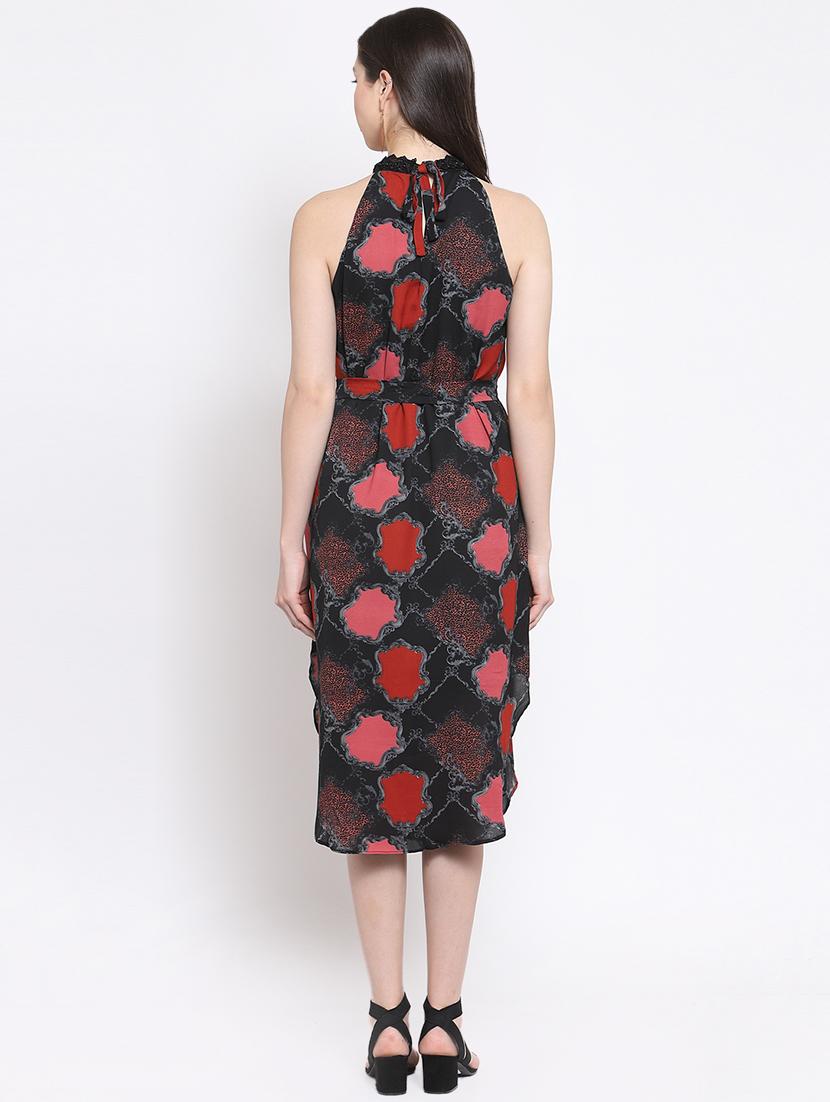 keyhole neck tie knot asymmetric dress - 16677130 - Zoom Image - 3