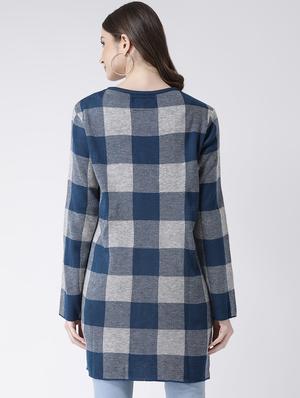 checkered acrylic regular cardigan - 16677398 - Standard Image - 3