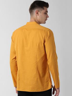 yellow solid short kurta - 16677751 - Standard Image - 3