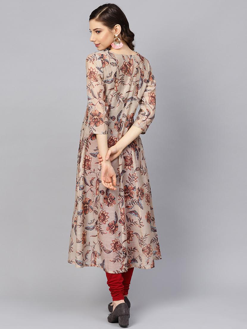 floral printed a-line kurta - 16678140 - Zoom Image - 3
