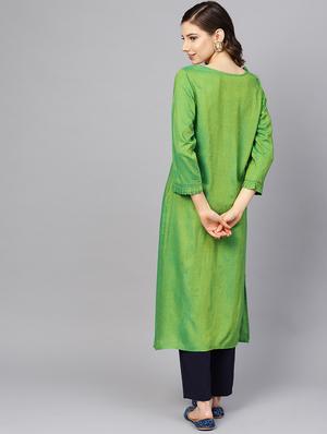 embroidered straight kurta - 16678168 - Standard Image - 3