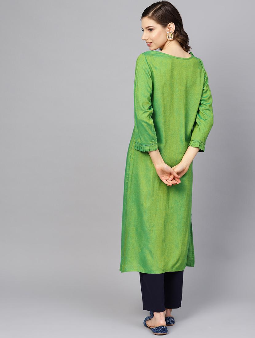 embroidered straight kurta - 16678168 - Zoom Image - 3