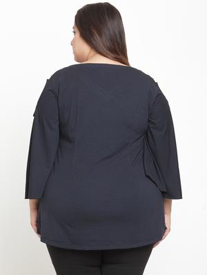 cold shoulder bell sleeved plus top - 16679115 - Standard Image - 3