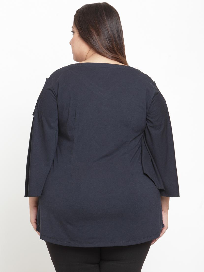 cold shoulder bell sleeved plus top - 16679115 - Zoom Image - 3