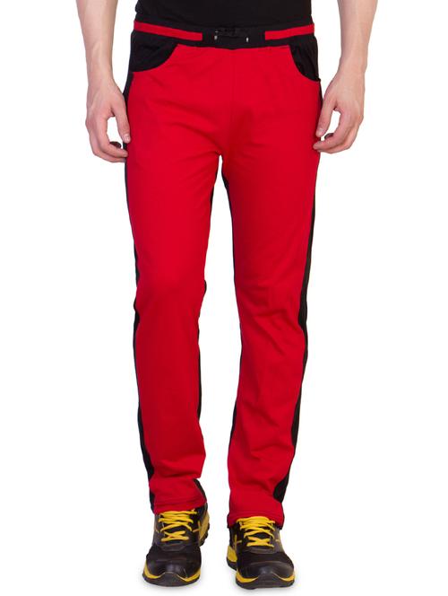 red color block track pant - 16679374 - Standard Image - 1