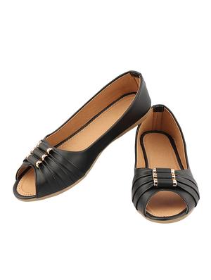 black slip on sandals - 16679441 - Standard Image - 3