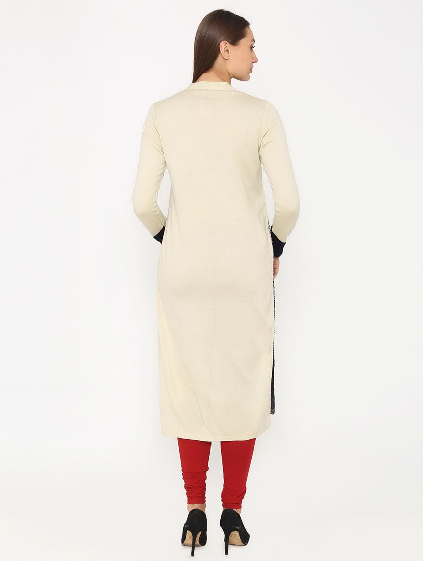 embroidered woolen kurta - 16679678 - Zoom Image - 3