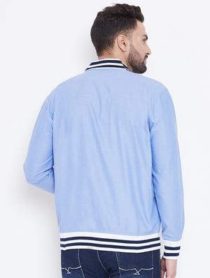 light blue solid bomber jacket - 16679730 - Standard Image - 3