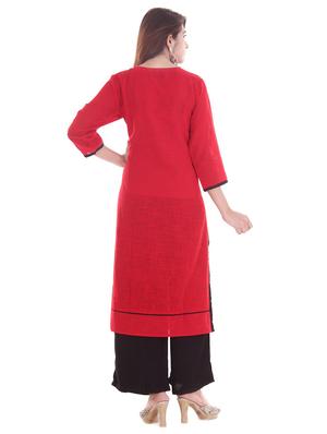 mirror work straight kurta - 16679754 - Standard Image - 3