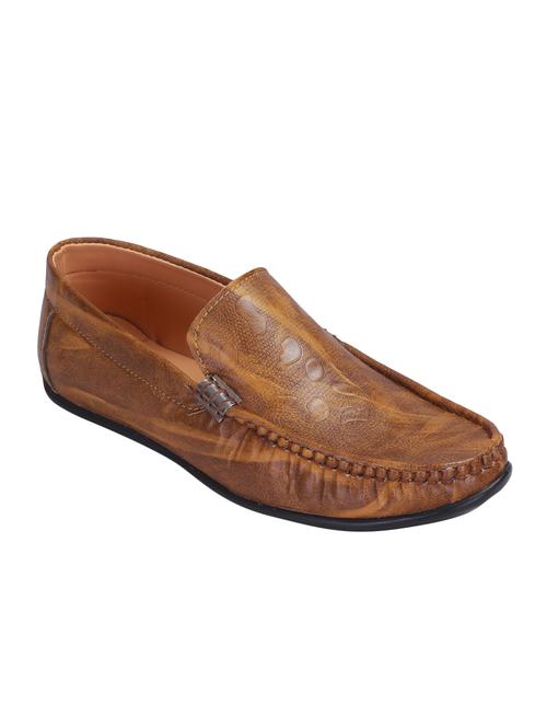 brown leatherette slip on loafers - 16679944 - Standard Image - 1