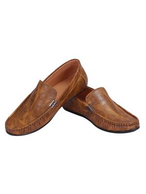 brown leatherette slip on loafers - 16679944 - Standard Image - 3