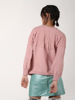 tie up neck solid wool pullover - 16680306 - Standard Image - 3
