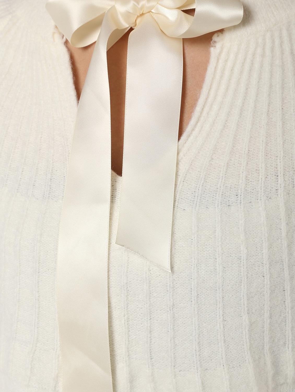 tie up neck solid wool pullover - 16680307 - Zoom Image - 6