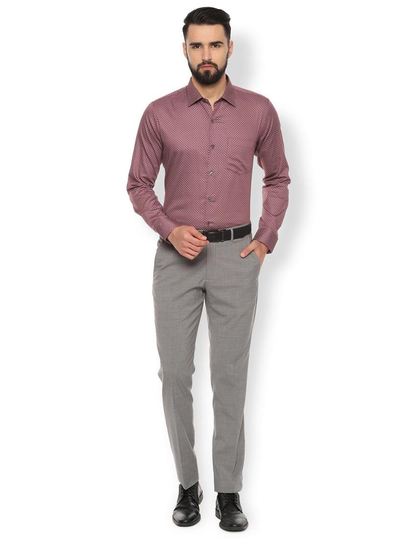 red printed formal shirt - 16680503 - Zoom Image - 3