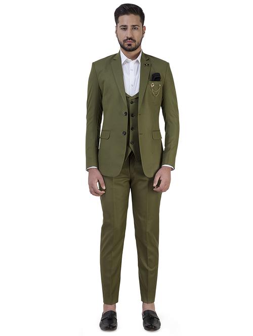green solid three peice suit - 16680586 - Very Small Image - 1