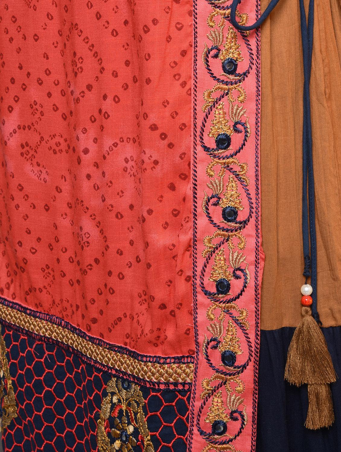 embroidered layered kurta - 16680662 - Zoom Image - 6