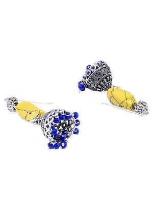 yellow brass jhumka earring - 16680703 - Standard Image - 3