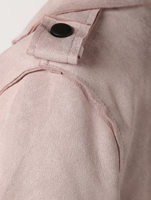 lapel neck crop suede blazer - 16680922 - Standard Image - 6