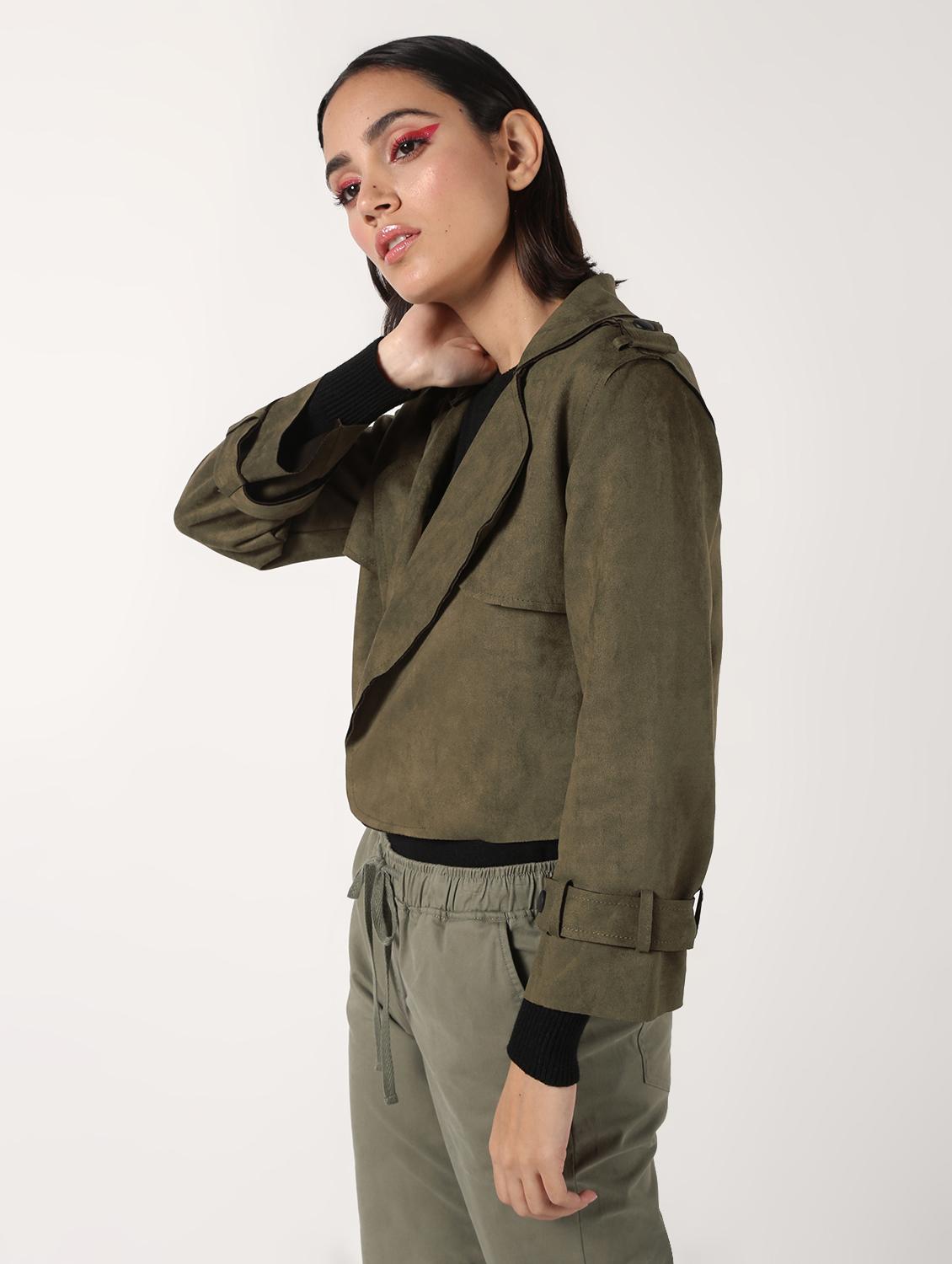 lapel neck crop blazer - 16680926 - Zoom Image - 3