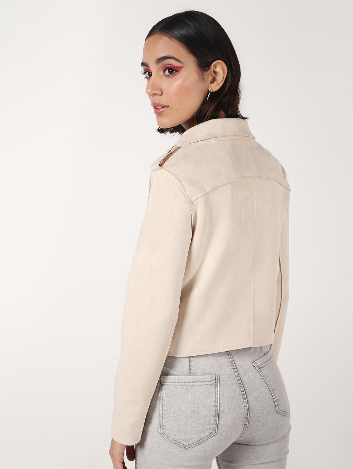 lapel neck crop blazer - 16680929 - Zoom Image - 3