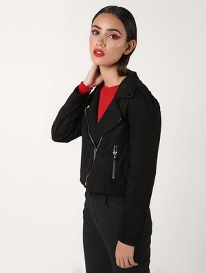 lapel neck bomber suede jacket - 16680930 - Standard Image - 3