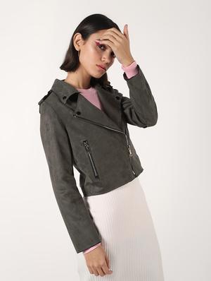 lapel neck crop blazer - 16680931 - Standard Image - 3