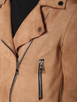 lapel neck crop suede blazer - 16680932 - Standard Image - 6