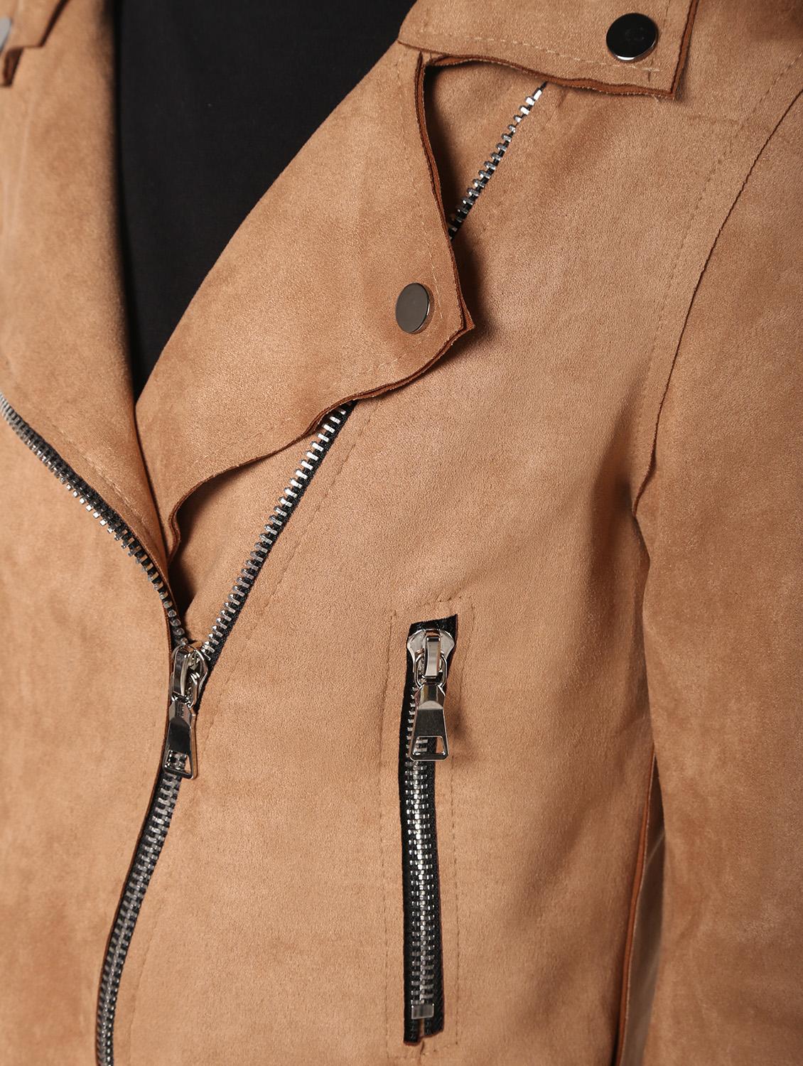 lapel neck crop suede blazer - 16680932 - Zoom Image - 6