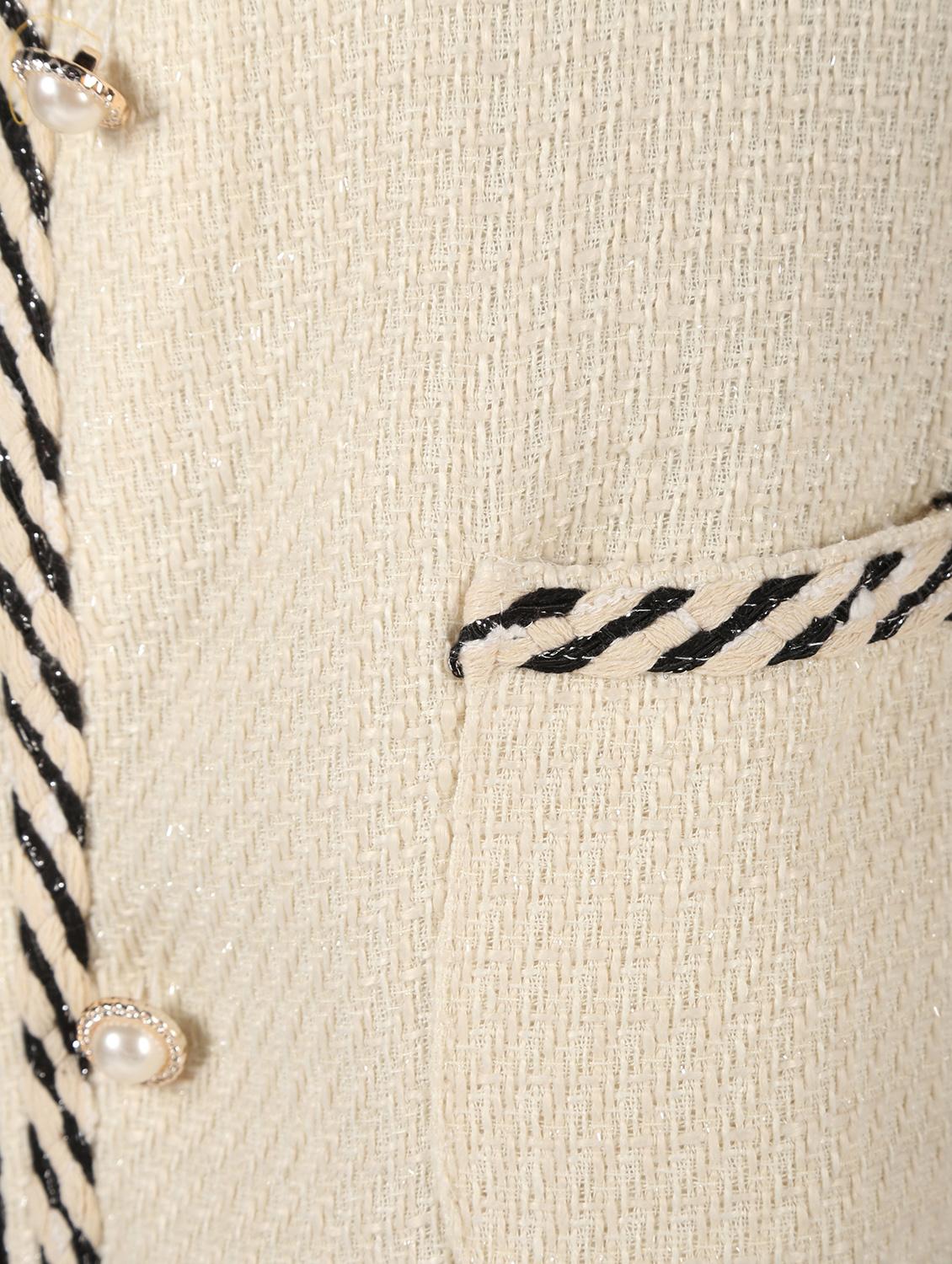 cord embellished pocket slit wool coat - 16680936 - Zoom Image - 6