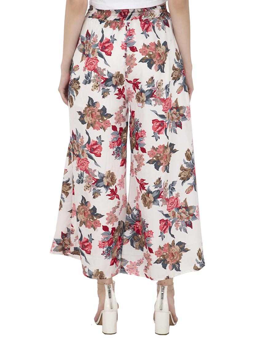 high rise floral flared palazzo - 16681323 - Zoom Image - 3