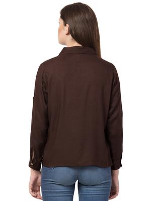 shirt collar long sleeved top - 16681332 - Standard Image - 3