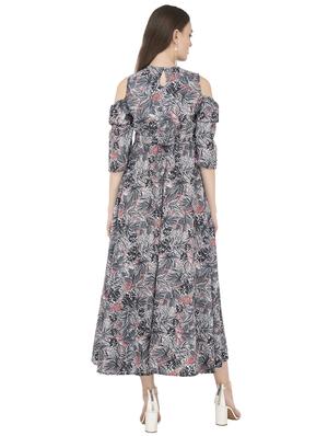 cold shoulder ruffled a-line dress - 16681433 - Standard Image - 3