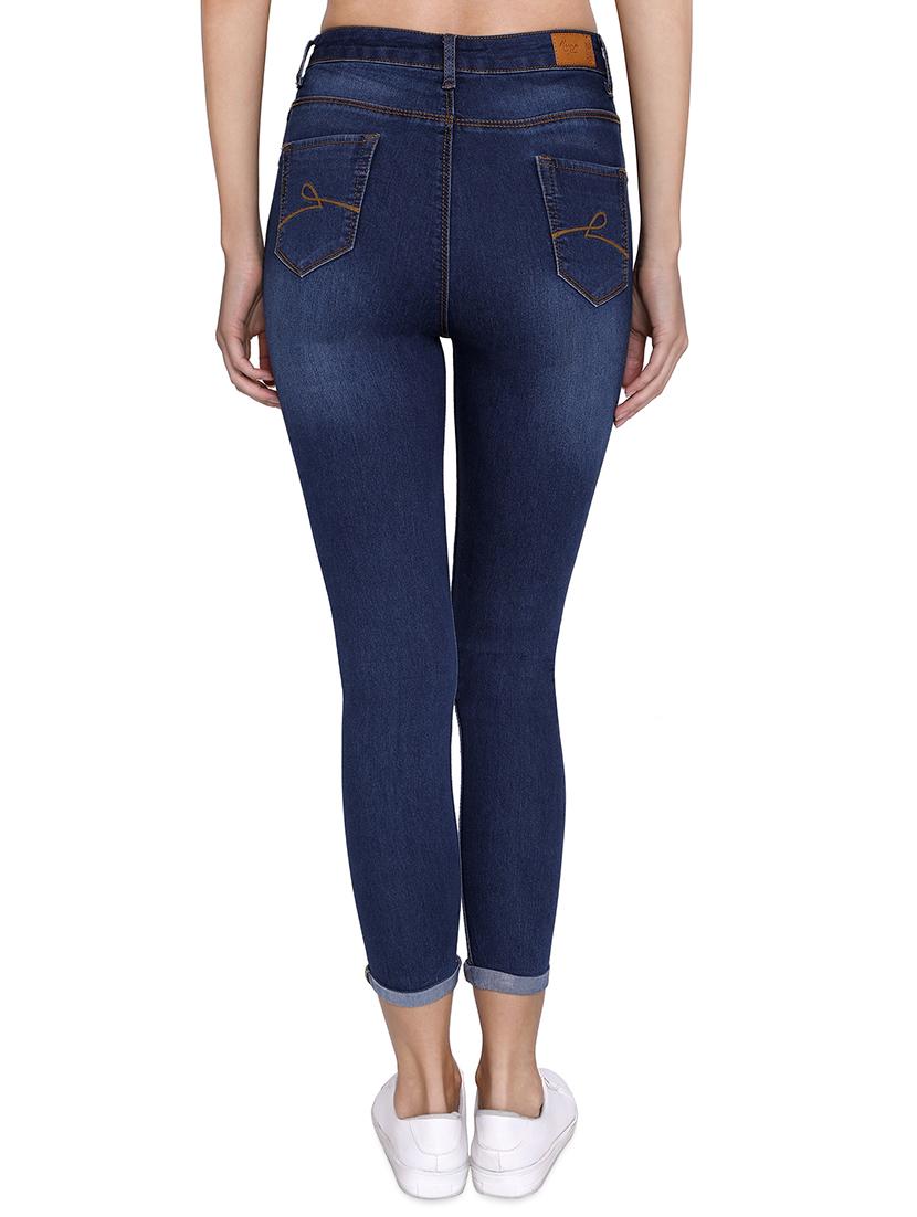 high rise turn up hem jeans - 16681444 - Zoom Image - 3
