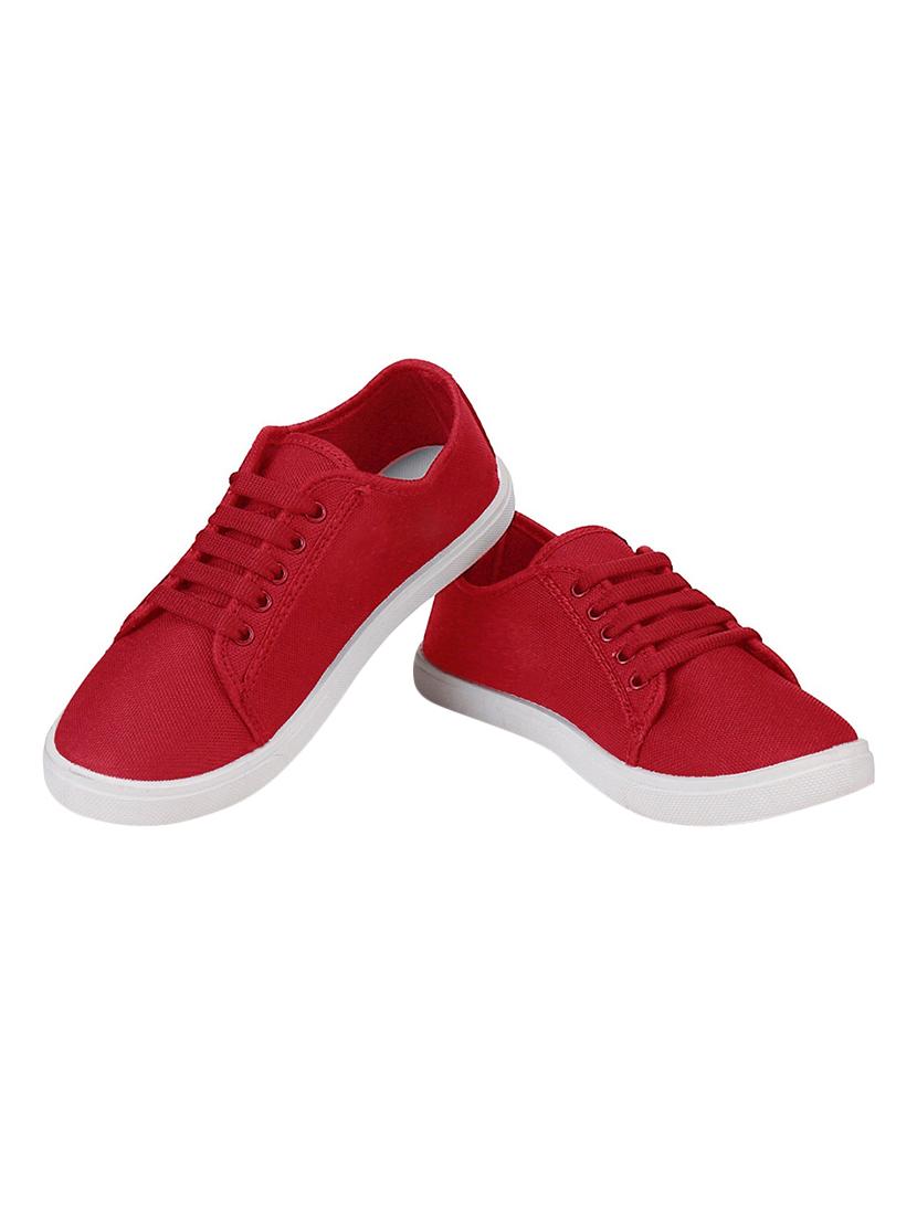 red lace-up sneakers - 16681635 - Zoom Image - 3