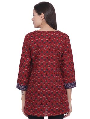 printed straight kurti - 16681674 - Standard Image - 3