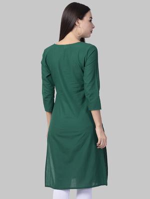 solid straight kurta - 16681933 - Standard Image - 3
