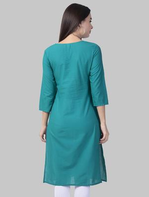 solid straight kurta - 16681938 - Standard Image - 3