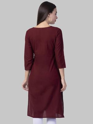 solid straight kurta - 16681940 - Standard Image - 3