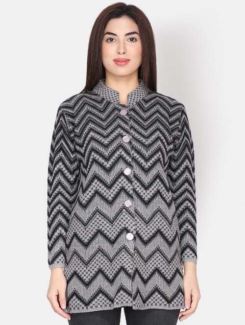 pocket detail long sleeved wool cardigan - 16682107 - Standard Image - 1