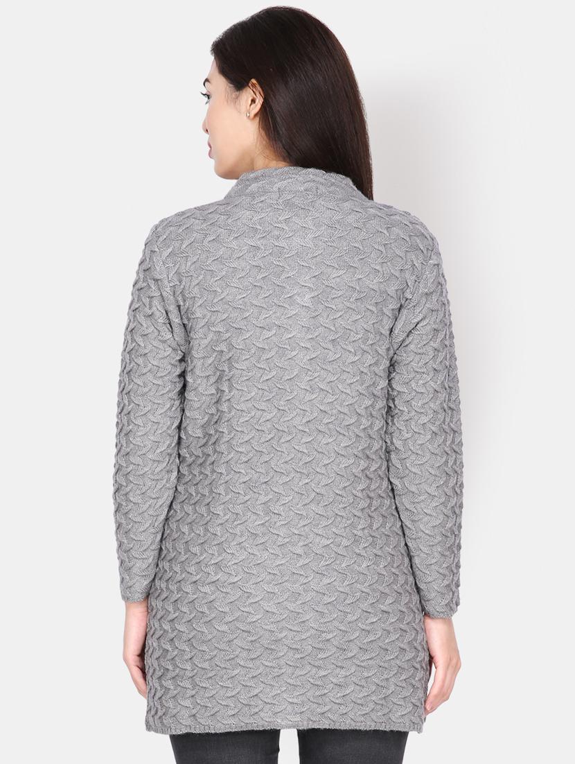 mandarin neck long sleeved wool cardigan - 16682110 - Zoom Image - 3