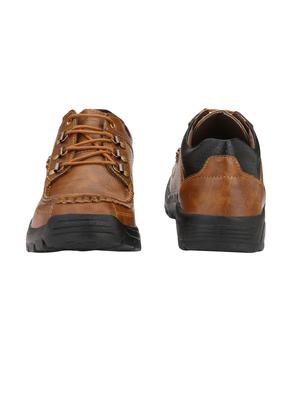 tan leatherette low ankle boots - 16682505 - Standard Image - 3