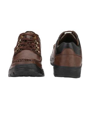 brown leatherette low ankle boots - 16682506 - Standard Image - 3