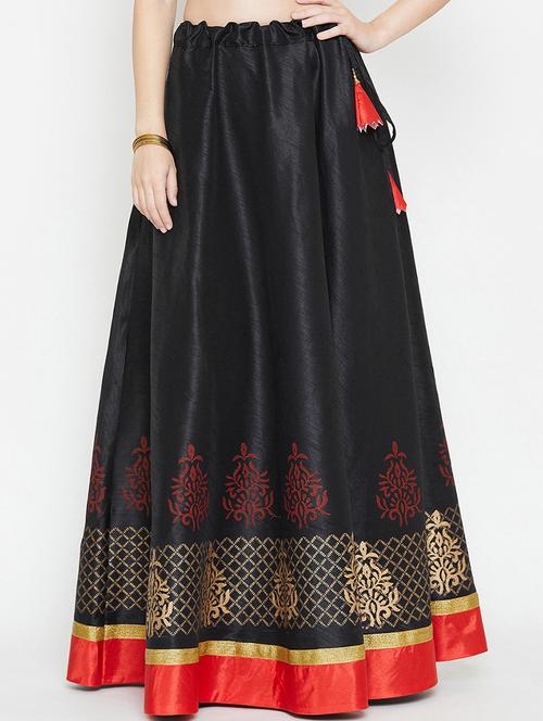 foil printed flared skirt - 16682508 - Standard Image - 1