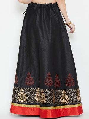 foil printed flared skirt - 16682508 - Standard Image - 3