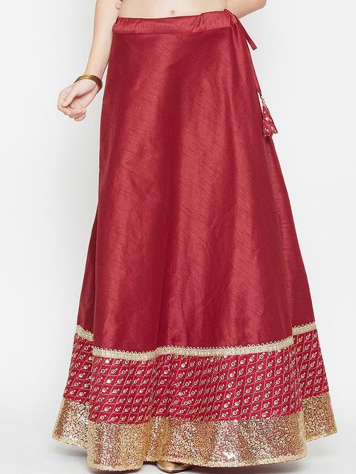 zari embroidered flared skirt - 16682529 - Standard Image - 1