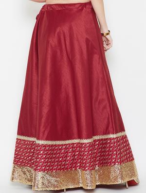 zari embroidered flared skirt - 16682529 - Standard Image - 3